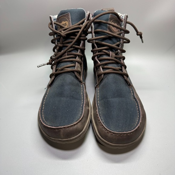 Lems Boulder Boot Shoes Mens Size 12 Brown Navy Stout Minimalist Barefoot Casual - Picture 2 of 8